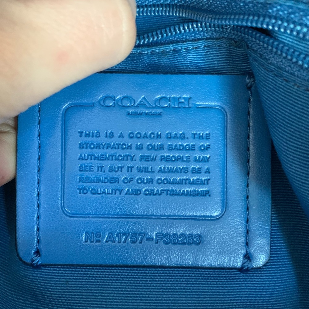 Authentic Coach Blue Pebbled Leather Mini Charlie Backpack - Picture 3 of 12